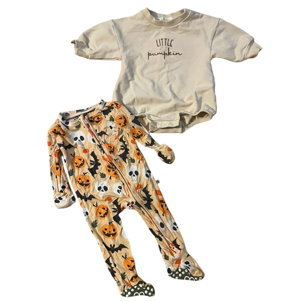 Fall Bundle (0-3 Months) | August & June Sweater + Little Bum Bum Footie Pajamas